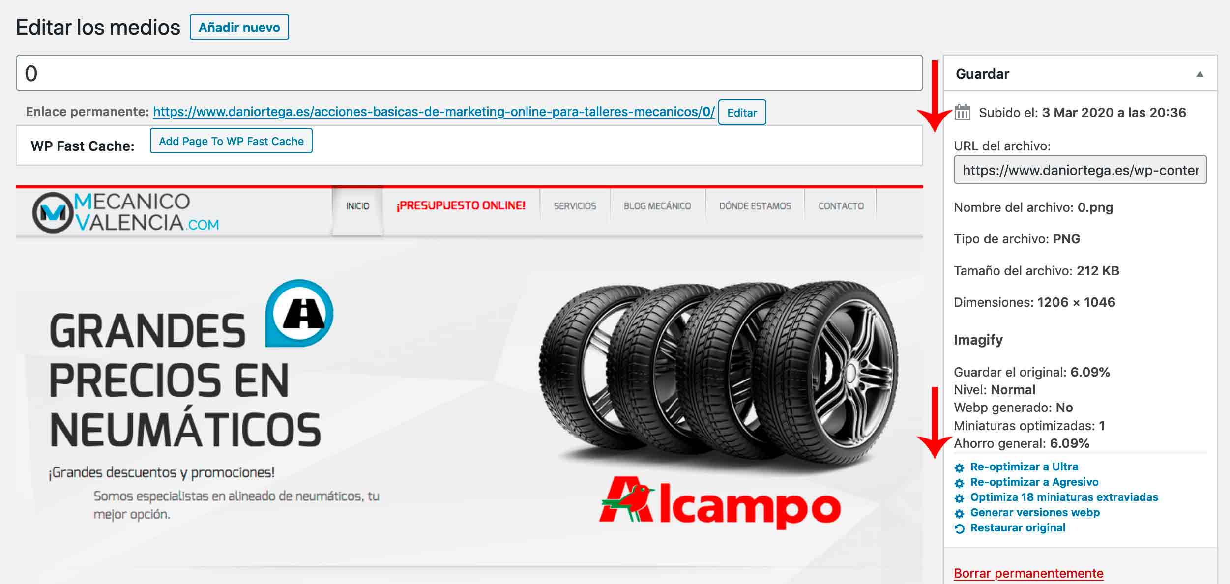 Como renombrar imágenes en WordPress